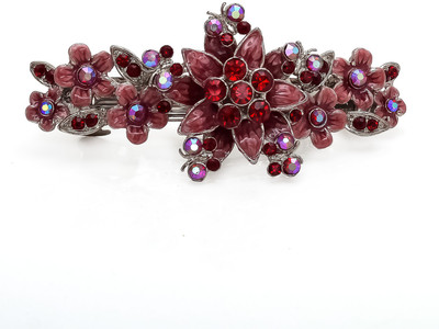

Be You Red-Blue Stones Meena Work Hair Clip(Red)