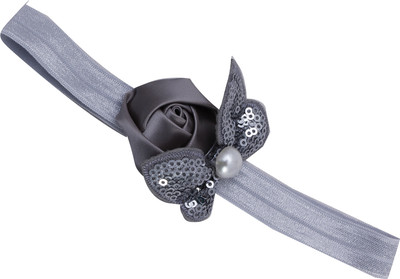

Pikaboo Sequin Bow With Rose Flower Head Band(Grey)