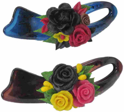 

Advanc Hotline Porcelain clay work fancy banana clip (Combo of 2) Hair Clip(Multicolor)