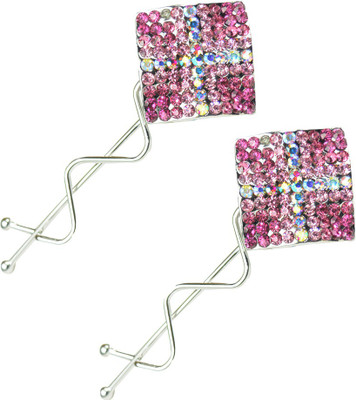 

Glitters Online Pink Colour American Diamond Hair Pin(Pink)