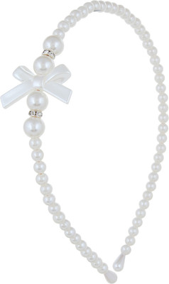 

Fayon Chic Stylish White Pearl Beaded Bow Hair Band(White)