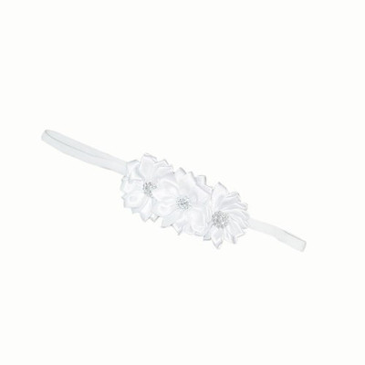 

Pinkblueindia Cute Three Flower Satin Baby Head Band(White)