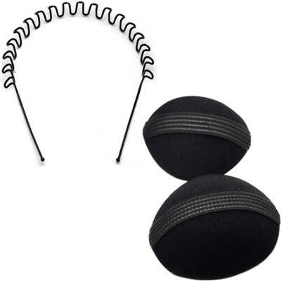 62% OFF on Style Tweak Puff Bumpits and ZigZag Wave band Hair Accessory  Set(Black) on Flipkart 