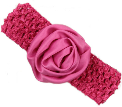 

Pikaboo Rolled up Rose on crochet Head Band(Pink)