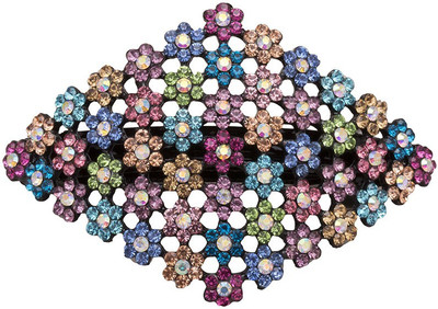 

Glitters Online Floral Design Multi Colour Stone Hair Clip(Brown)