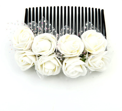 

Sanjog Vintage Style White/Creamy 8 Flower Comb For Wedding/Party Hair Clip(White)