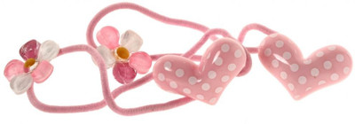 

Trendy Baubles Elastic Band Collection Rubber Band(Pink, White)