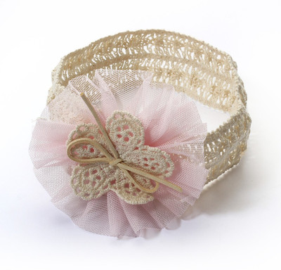 

AkinosKIDS Soft Elastic Lace Flower Baby Head Band(Pink)