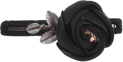 

Fayon Contemporary Statement Black Rose White Rhinestone Hair Pin(Black)