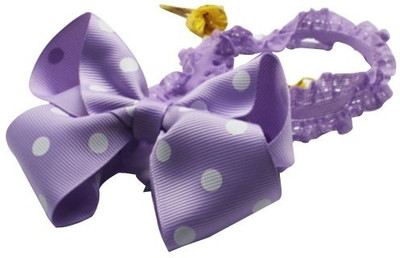 NeedyBee Bow Head Band(Purple, White)