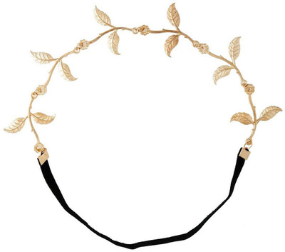 Crunchy Fashion Contemporary Leaves Hair Band(Gold)