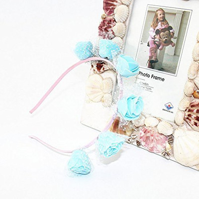 

Coco love Blue hair hoop Hair Wreath Floral Crown Garland for Wedding Festival Hair Accessory Set(Blue)