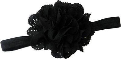 

Pikaboo Big Cutwork Flower black Head Band(Black)