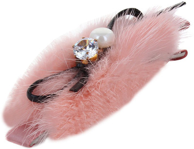 

Fayon Trendy Fashion Peach Beanie Pearl And Rhinestone Peach Hair Pin(Pink)