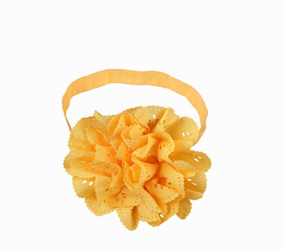Pikaboo Cut Work Big Flower Baby Girl Head Band(Yellow)