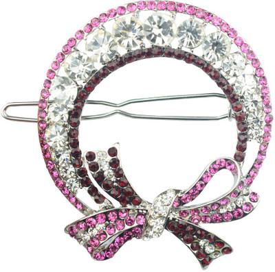 

Glitters Online Dark Pink Colour American Diamond Hair Clip(Pink)