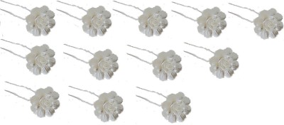 

Pink Rose Rose Charm Hair Pin(White)