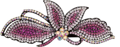 

Glitters Online Butterfly Design Pink Stone Hair Clip(Pink)