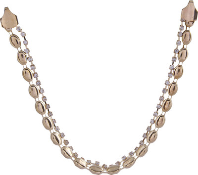 

Pink Rose Floral Charm Bridal Hair Chain(Gold)