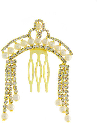 

Anuradha Art ZHB-301 Hair Pin(Gold, White)