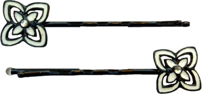 

B-Fashionable Four Petal Bobby Hair Pin(White, Black)