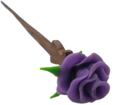 

Advance Hotline Hand made wooden Juda pin with procelain clay work Hair Pin(Multicolor)