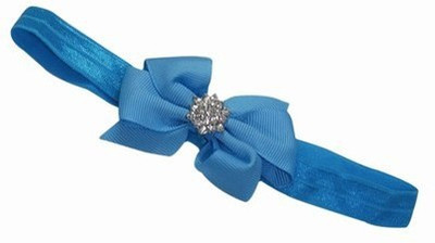

Pinkblueindia Bow and Embellishment for Toddlers Head Band(Blue)