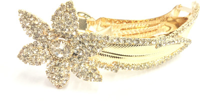 

AccessHer Designer studded back clip hair accessories for Women Hair Clip(White)