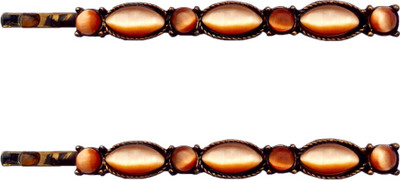 

B-Fashionable Brown Cat-Eye Row Bobby Hair Pin(Brown)