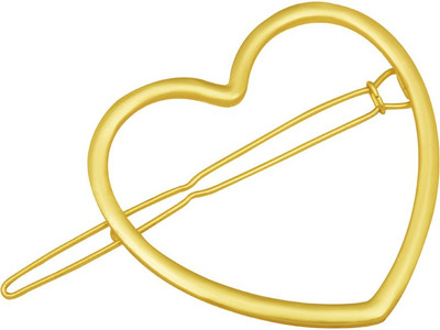 

The Bling Stores TRENDY GOLDEN HEART DECORATING HAIR CLIP Hair Clip(Gold)