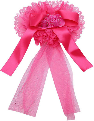 

Sanjog Flower Ribbon Pin Hairband/Headband For Kids/Girls Hair Clip(Pink)