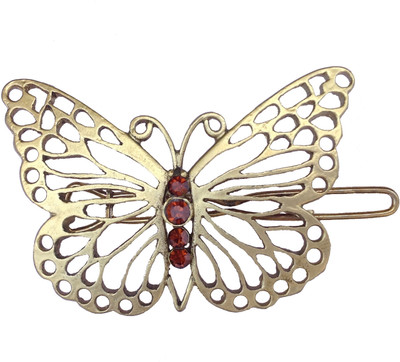

B-Fashionable Grill Butterfly Wire Clasp Hair Pin(Bronze)