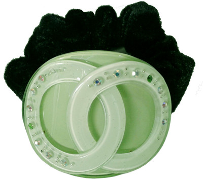 

Shreya Collection Fashionable Green & Black Colour Ponytail Hair Accessories (Elastic) Rubber Band(Green)