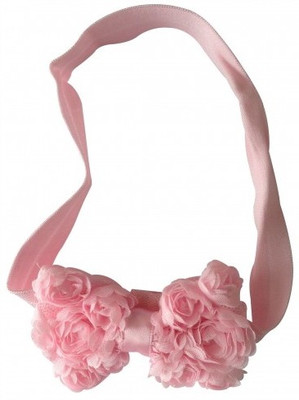 

NeedyBee Newborn Rosette Bow for Girls Head Band(Pink)