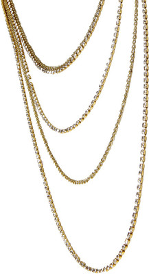

Hair Drama Company Layered Crystal Head Wrap Chain Hair Band(Gold)