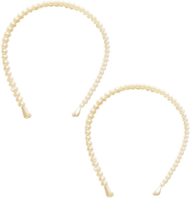 

Diovanni One Single Lined Pearl Hair Band(White)