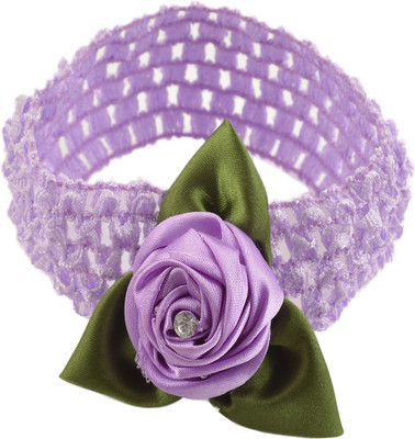 

Crayon Flakes Kids Girls Floral Stretchable Soft Elastic Lace Headband/Hair Band Zircon Hair Band(Purple)