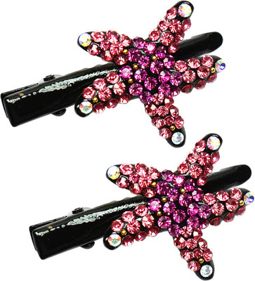 

Glitters Online Pink Colour American Diamond Hair Clip(Pink)