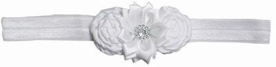 Pinkblueindia Floral Bouquet Newborn on top Bow Head Band(White)