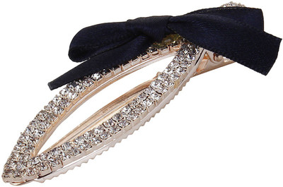 

Fayon Weekend Party Blue Bow Ribbon Crystal Hair Pin(Blue)