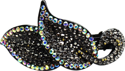 

Glitters Online Blackish Silver Colour American Diamond Hair Clip(Silver)