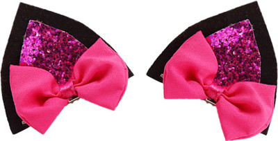 

Dchica Kitty Ears With Chic Bows Alligator Hair Clip(Multicolor)
