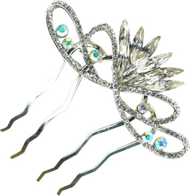 

Glitters Online Pink Colour American Diamond Hair Pin(White)