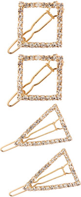 

20 Dresses Triangular Love Diamond Obsession Hair Accessory Set(Gold)