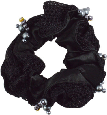 

Sarah Silk Net Beaded Rubber Band(Black)