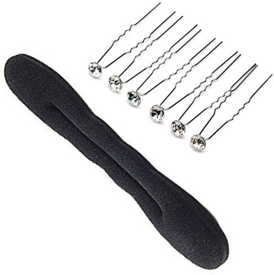 

Style Tweak Style Tweak Combo of Hair Donut Bun Maker and CZ Studded Hair Pins Hair Accessory Set(Black)