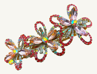

Utopian Synthetic Crystal and Acrylic Stones Hair Clip(Pink)