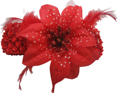 

AkinosKIDS Beautiful Feather Lace Flower crochet Head Band(Red)