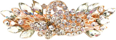 

Anmita AT-371-WHITE Hair Clip(White, Gold)