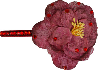 

Ammvi Creations Flower CZ Embellished for Women Hair Clip(Purple)
